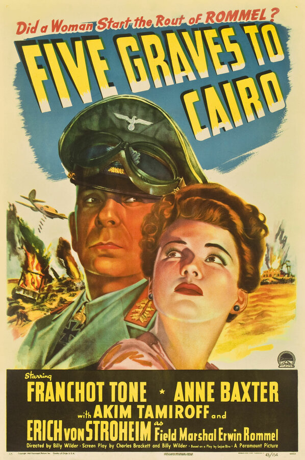 Пять гробниц по пути в Каир / Five Graves to Cairo  (1943) DVDRip